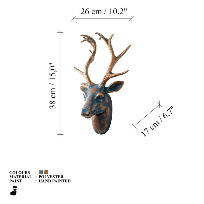 Wallity Deer Accesorio Decorativo de Pared Multicolor